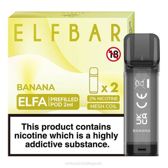 E Cigareta Bez Nikotinu RHNN315 | ELFBAR Elfa banán naplnená tobolka - 2 ml - 20 mg (2 balenia)