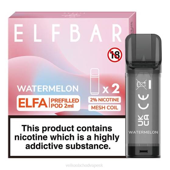E Cigareta Jednorazova RHNN318 | ELFBAR Elfa vodný melón naplnená tobolka - 2 ml - 20 mg (2 balenia)