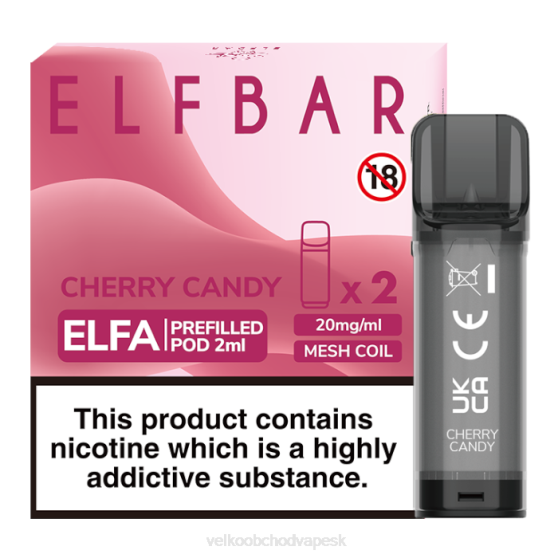 E Cigareta Jednorazova RHNN338 | ELFBAR Elfa čerešňový cukrík naplnená tobolka - 2 ml - 20 mg (2 balenia)
