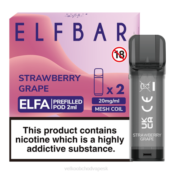 E Cigareta Na Liquid RHNN337 | ELFBAR Elfa jahodové hrozno naplnená tobolka - 2 ml - 20 mg (2 balenia)