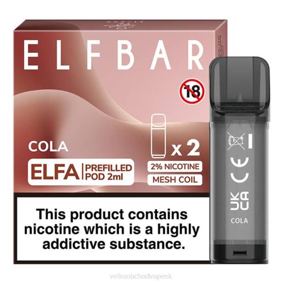 E Cigarety Jednorazove RHNN319 | ELFBAR Elfa cola naplnená tobolka - 2 ml - 20 mg (2 balenia)