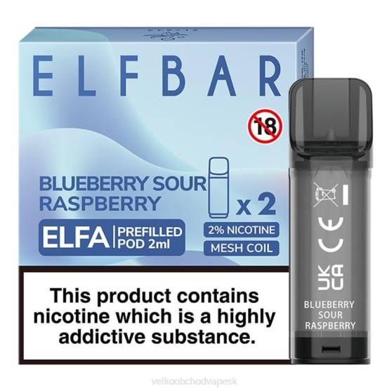 Vape Jednorázové Bez Nikotinu RHNN323 | ELFBAR Elfa čučoriedka kyslá malina naplnená tobolka - 2 ml - 20 mg (2 balenia)