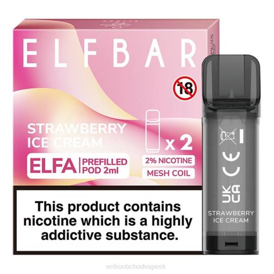 Vape Jednorazove RHNN324 | ELFBAR Elfa jahodová zmrzlina naplnená tobolka - 2 ml - 20 mg (2 balenia)