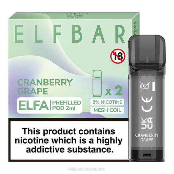 Vape Jednorazove RHNN334 | ELFBAR Elfa brusnicové hrozno naplnená tobolka - 2 ml - 20 mg (2 balenia)