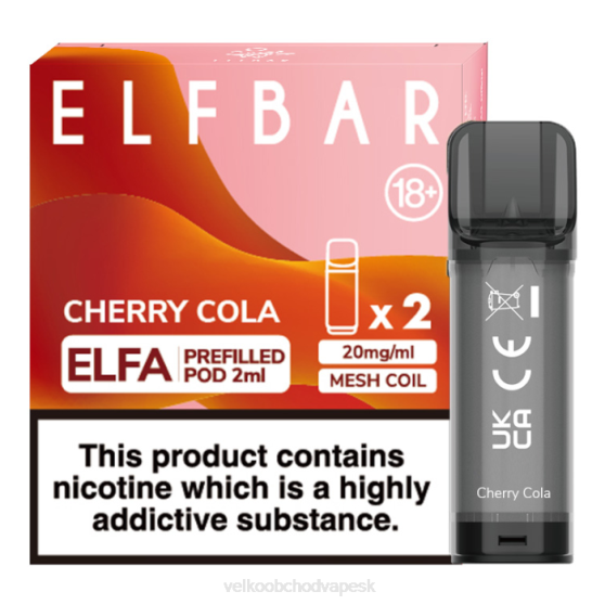 Vape Velkoobchod RHNN322 | ELFBAR Elfa čerešňová cola naplnená tobolka - 2 ml - 20 mg (2 balenia)