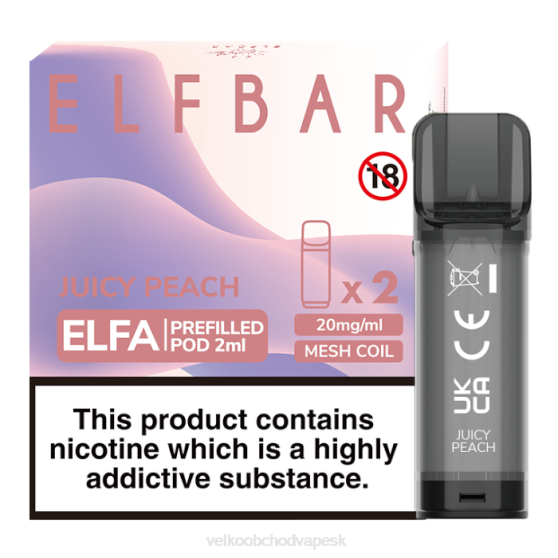 Vape Velkoobchod RHNN332 | ELFBAR Elfa šťavnatá broskyňa naplnená tobolka - 2 ml - 20 mg (2 balenia)