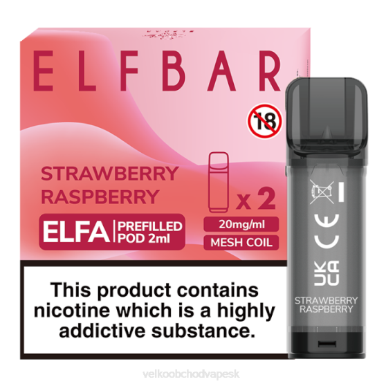 Veľkoobchod Vape SK RHNN321 | ELFBAR Elfa jahoda malina naplnená tobolka - 2 ml - 20 mg (2 balenia)